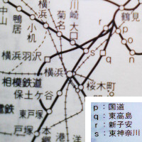 横浜羽沢付近の路線図